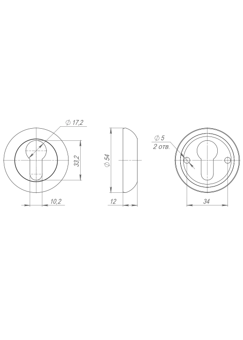 Накладка Armadillo под цилиндр ET.R.LD54 (ET-1) CP-8 хром