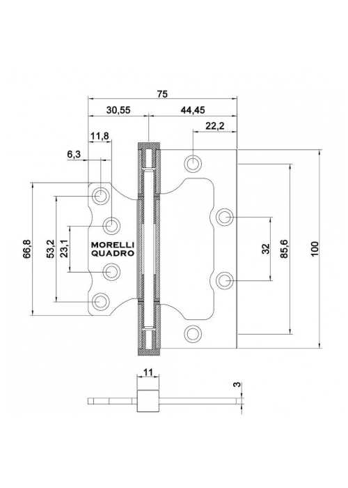 Петля дверная QUADRO-2 BL Черный