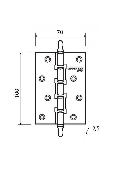 Петля дверная Adden Bau 4W Состаренное золото