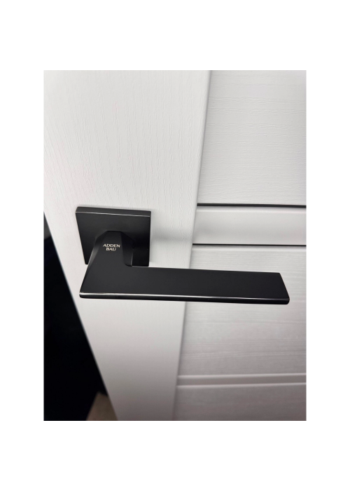 Дверная ручка Adden Bau BINARY Q572 BLACK / CHROME RIM Черный матовый / Хром