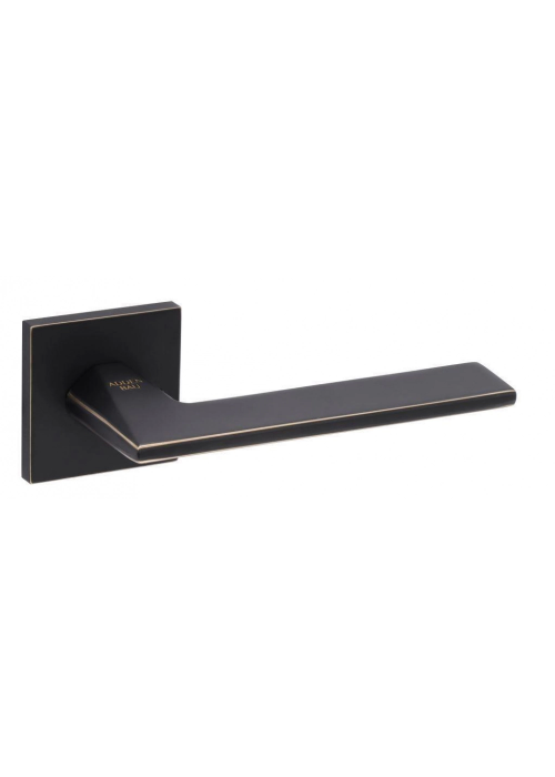 Дверная ручка Adden Bau BINARY Q572 BLACK / GOLD RIM Черный матовый / Золото