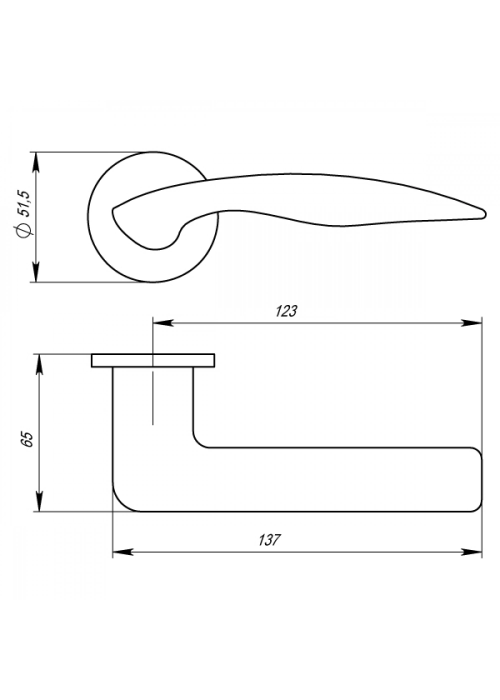 Ручка Armadillo R.URS52.WAVE (WAVE URS) SN-3 матовый никель