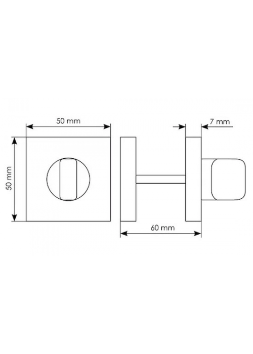 LUX-WC-SQ BIA, завертка сантехническая, цвет - белый