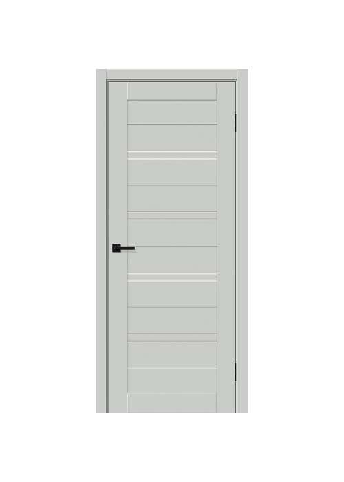 Межкомнатная дверь ПЭТ Браво-28 Grey Silk со стеклом Magic Fog