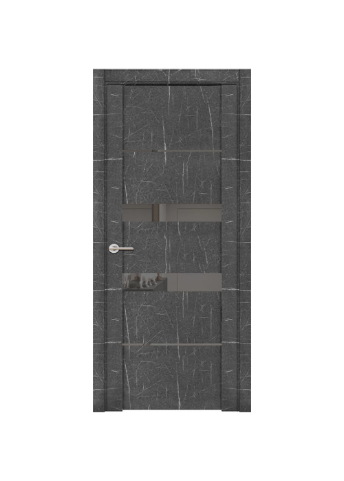 Межкомнатная дверь экошпон Soft Touch UniLine Mramor 30037/1 Marable торос графит со стеклом