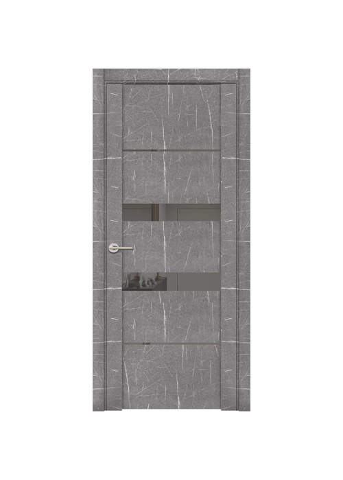 Межкомнатная дверь экошпон Soft Touch UniLine Mramor 30037/1 Marable торос серый со стеклом