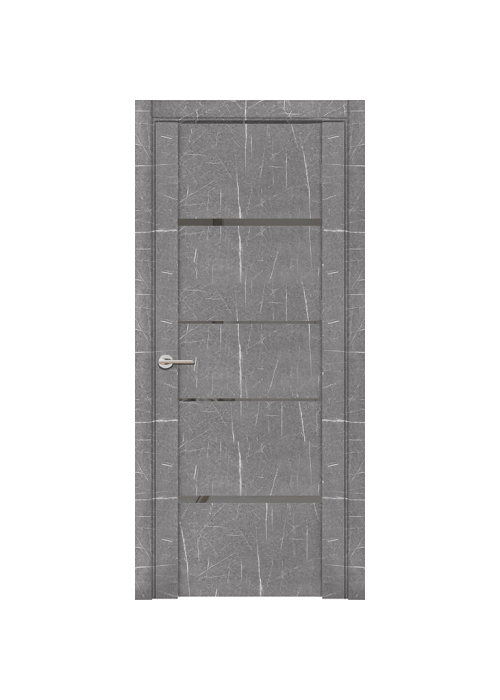 Межкомнатная дверь экошпон Soft Touch UniLine Mramor 30039/1 Marable торос серый со стеклом