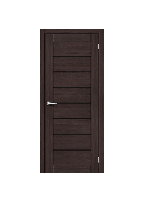 Межкомнатная дверь экошпон Браво-22 Wenge Melinga со стеклом Black Star